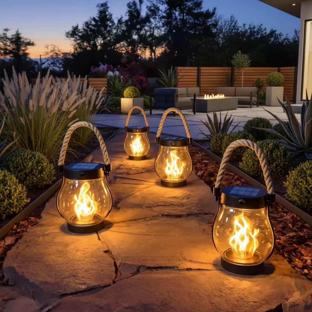 EveningFlame – Solarlantaarn met Realistische Vlam voor Buitenverlichting