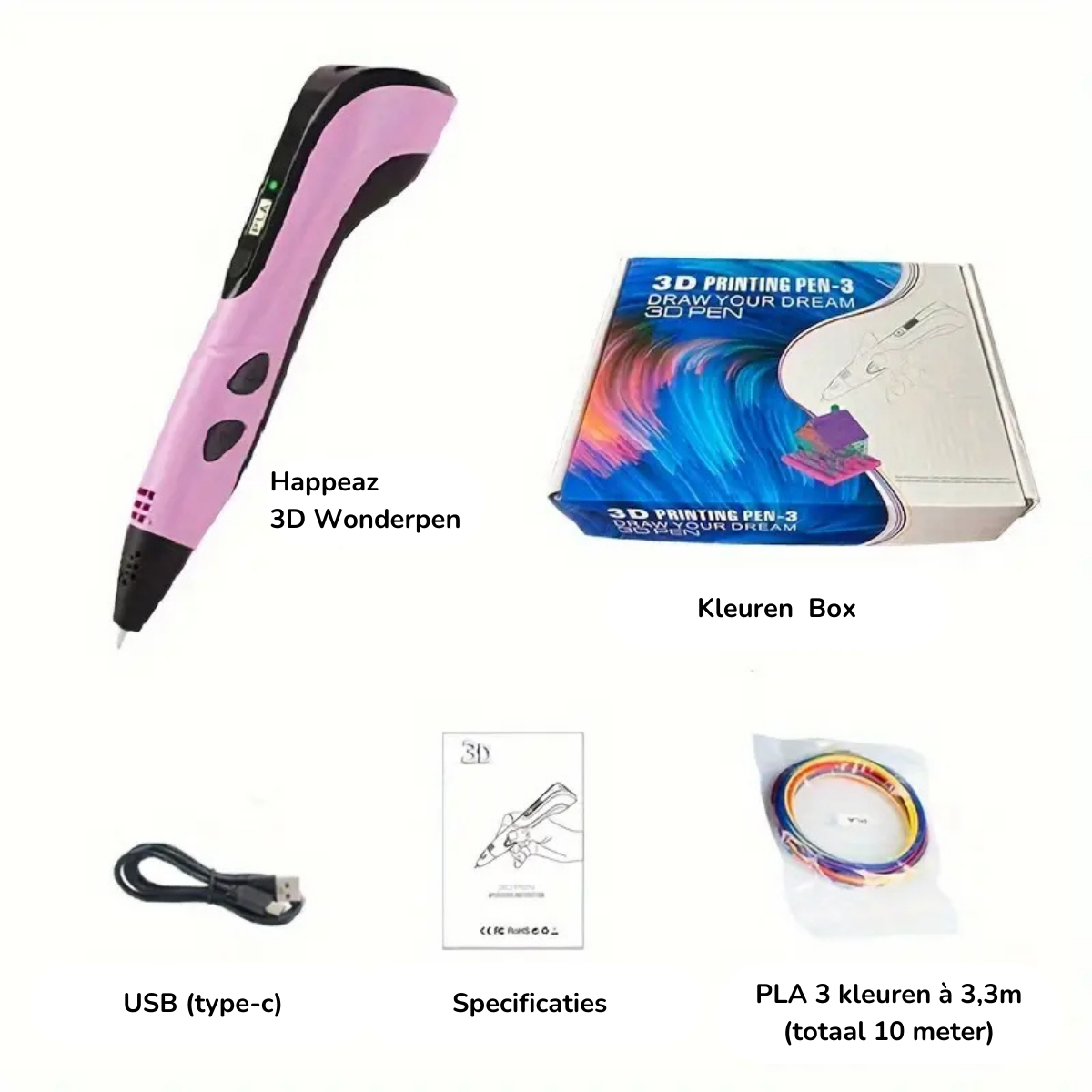 Happeaz 3D Wonderpen – Schets, Ontwerp, Creëer