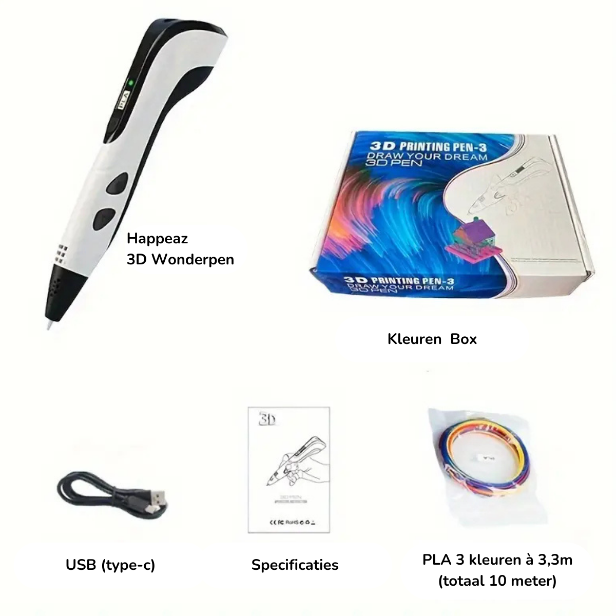 Happeaz 3D Wonderpen – Schets, Ontwerp, Creëer