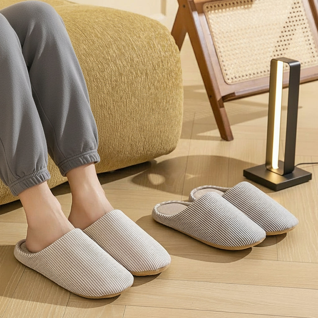 ComfortSlof | Naturel pantoffels met antislipzolen