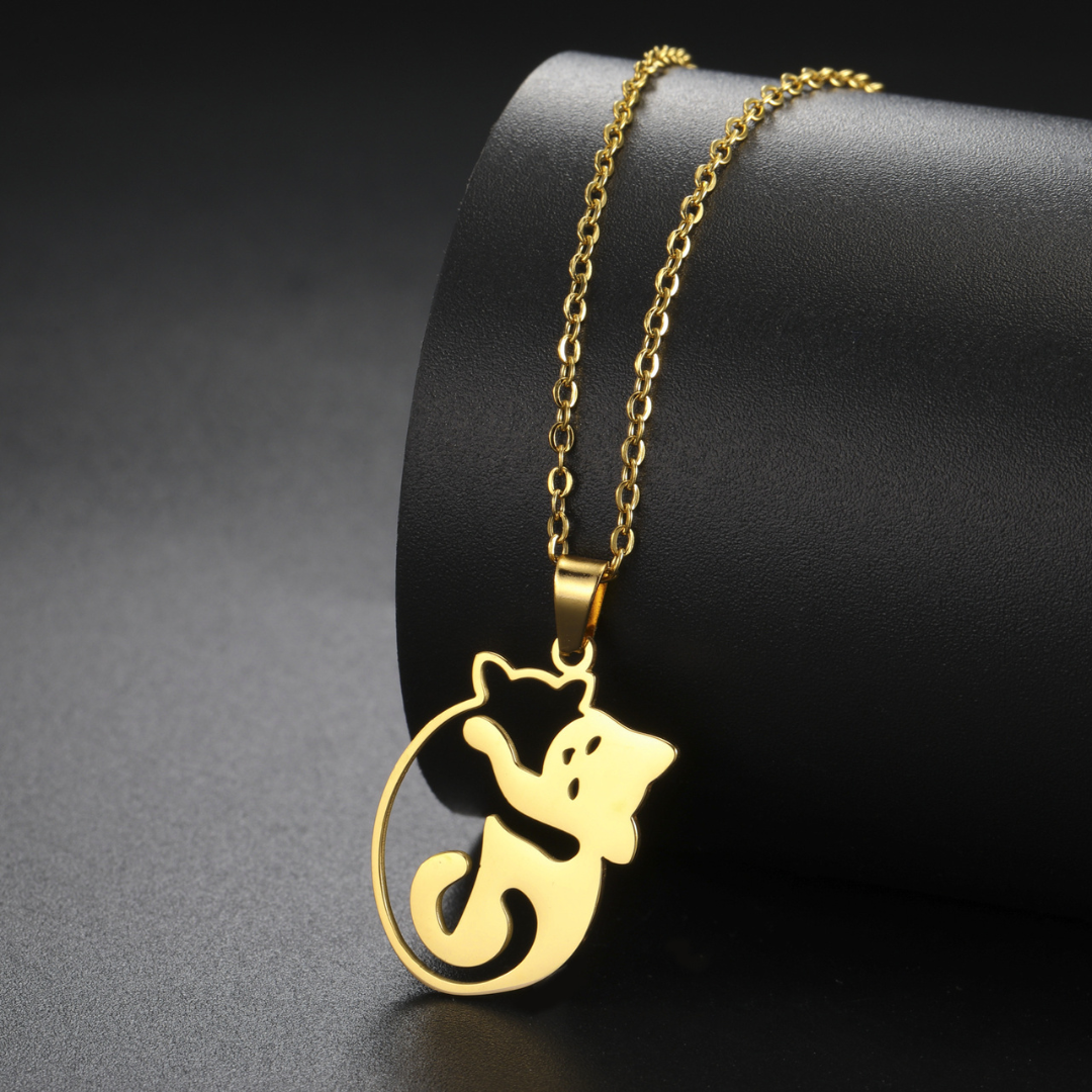 Ketting met katten knuffel hanger  1 + 1 gratis!