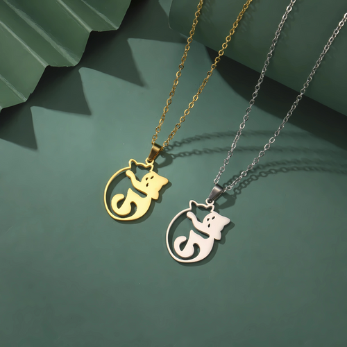 Ketting met katten knuffel hanger  1 + 1 gratis!