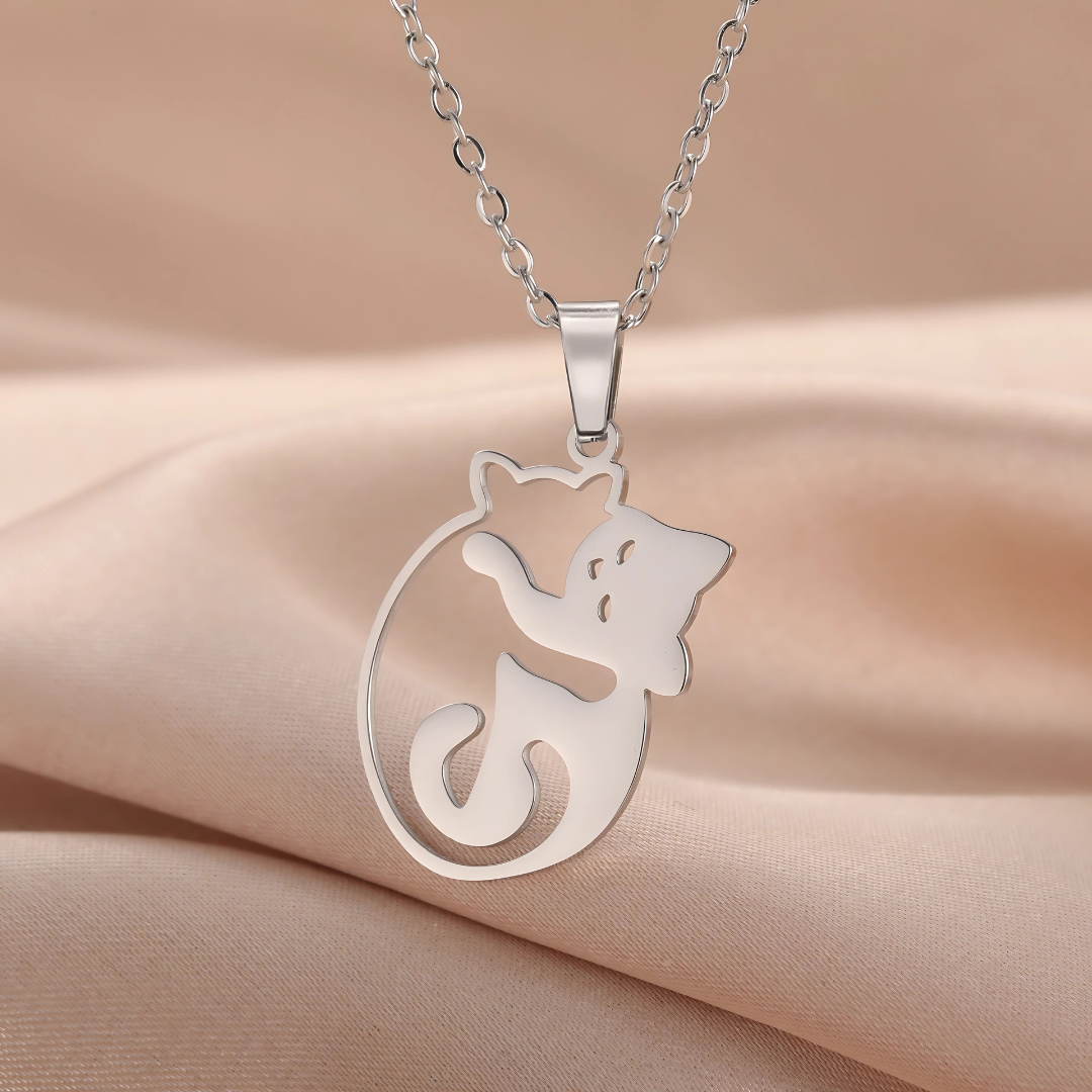 Ketting met katten knuffel hanger  1 + 1 gratis!