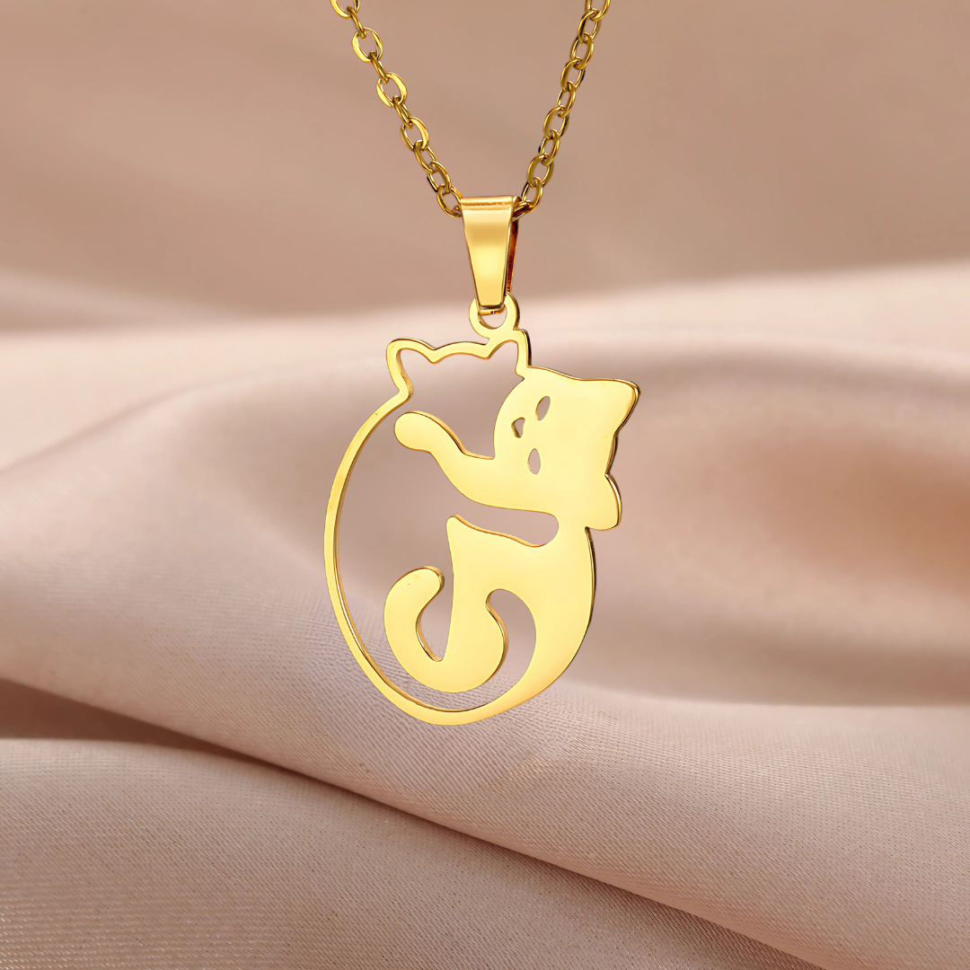Ketting met katten knuffel hanger  1 + 1 gratis!