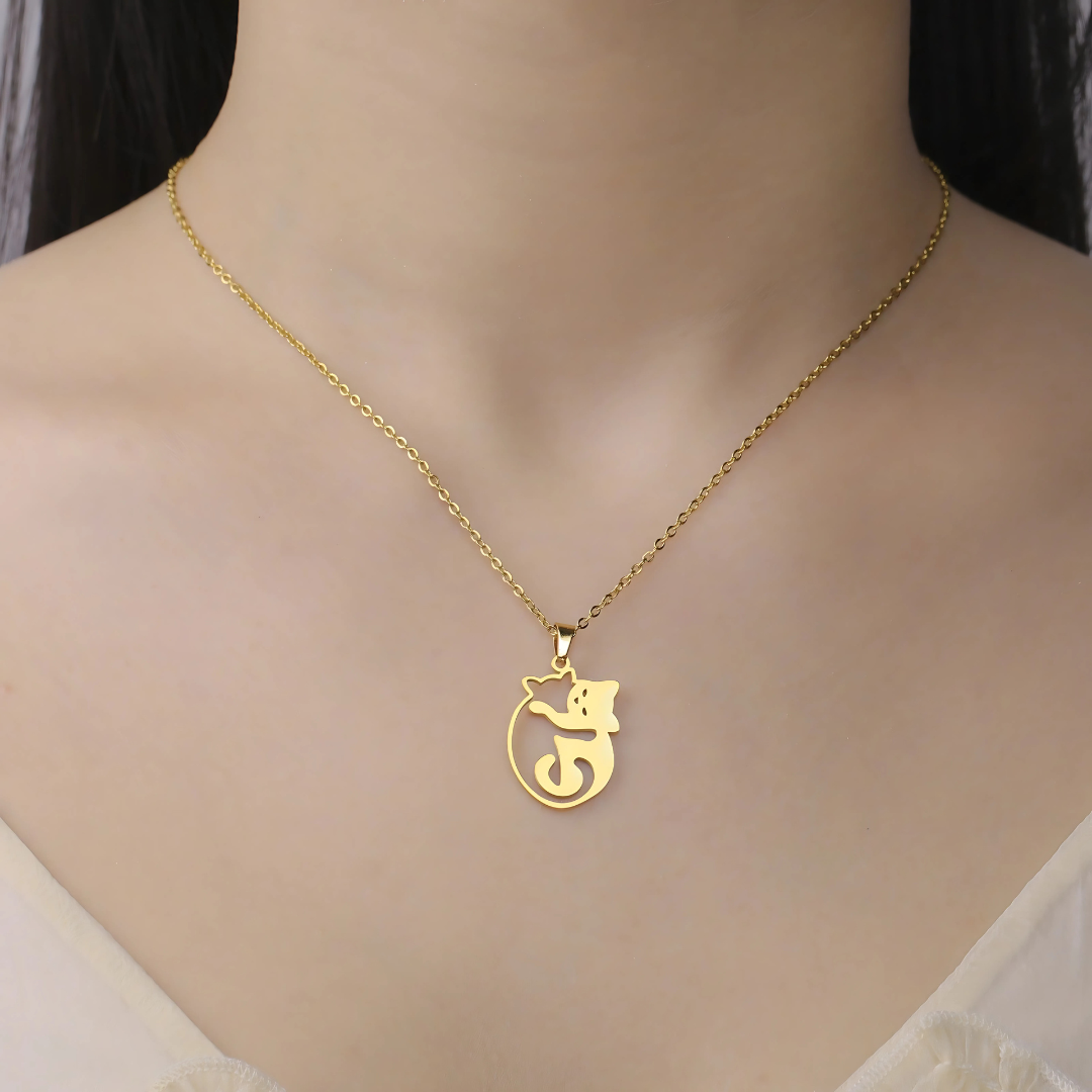 Ketting met katten knuffel hanger  1 + 1 gratis!