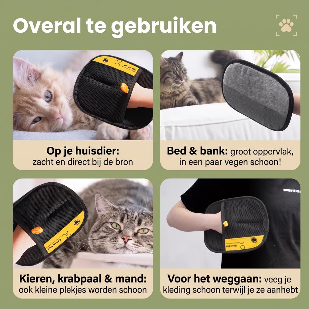 Overal te gebruiken: huisdier, bank, kieren, kleding