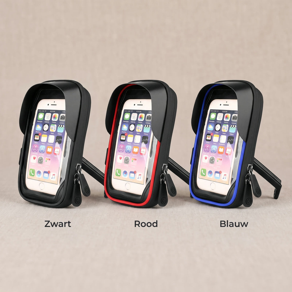 Verkrijgbaar in zwart, rood en blauw