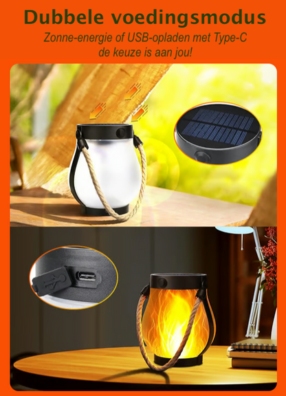 EveningFlame – Solarlantaarn met Realistische Vlam voor Buitenverlichting