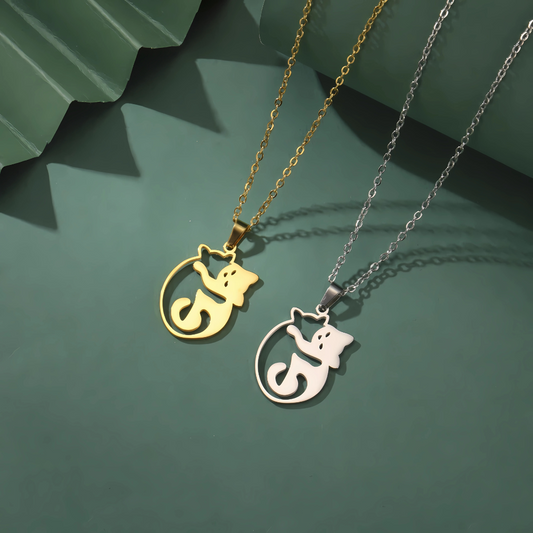 Ketting met katten knuffel hanger  1 + 1 gratis!