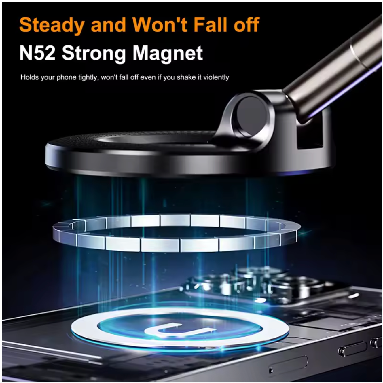 MagMount™ EazGrip – Duurzame Magnetische Telefoonhouder voor Auto met 360° Rotatie