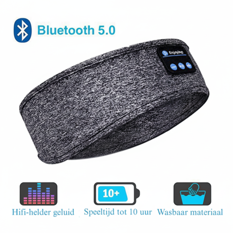 EaziTunes™  Draadloze Hoofdband met Geluid en Slaapmasker