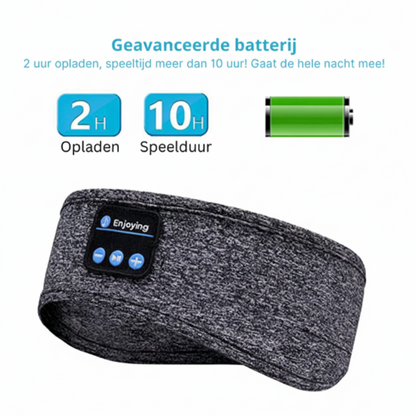 EaziTunes™ hoofdband met lange batterijduur van 10 uur voor ononderbroken muziek en ontspanning.
