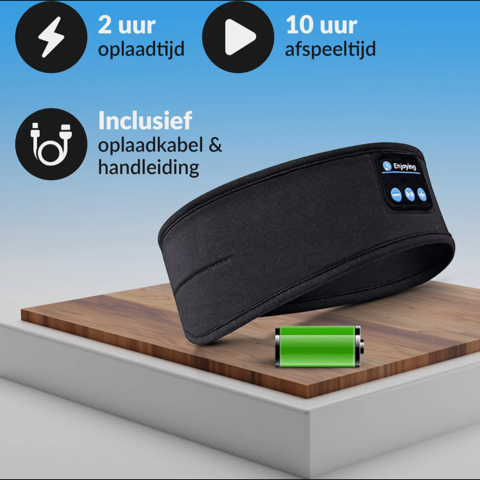 EaziTunes™  Draadloze Hoofdband met Geluid en Slaapmasker